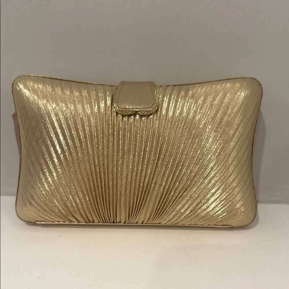 Gold Clutch & Leopard Print Wallet Bundle - Picture 9 of 10
